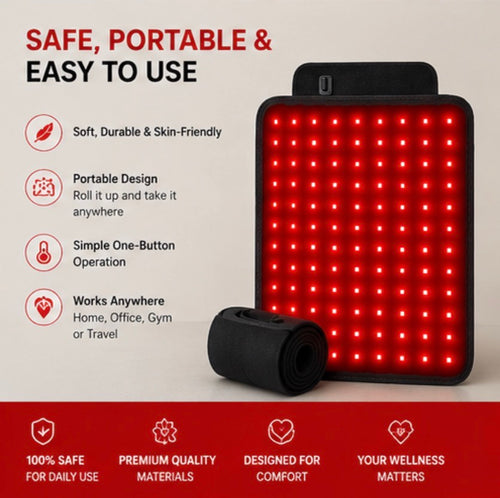 Red Light Therapy Heating Pad – 19” × 12” Full-Body Pain Relief & Muscle Recovery