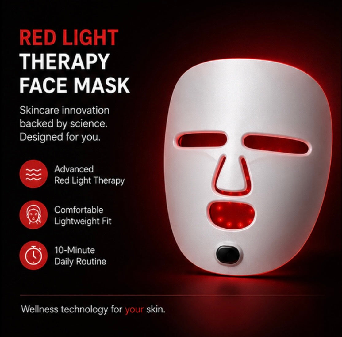 Red Light Therapy Face Mask